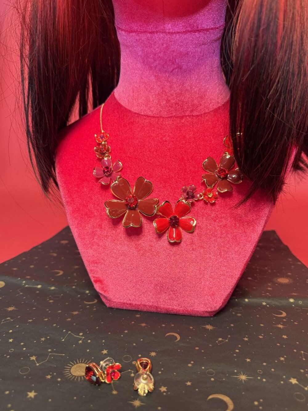 Kate Spade Precious Poppies Necklace + Earrings Set